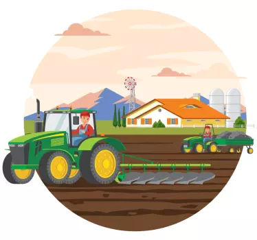šarene naljepnice igračaka u krugu poljoprivrede - TenStickers