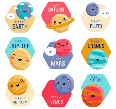 Naljepnica za djecu planet likovi - TenStickers