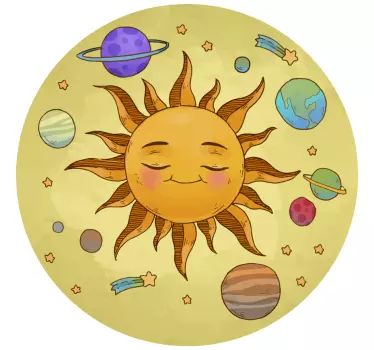 Naljepnica svemira ilustracija nasmijanog sunca - TenStickers
