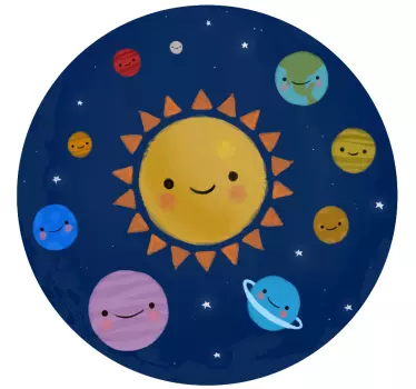 Naljepnica za djecu sretni sunčev sustav - TenStickers