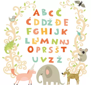 Naljepnica sa slovima hrvatske abecede - TenStickers