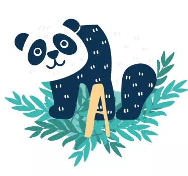 Sretna panda s početnom naljepnicom za bebe - TenStickers