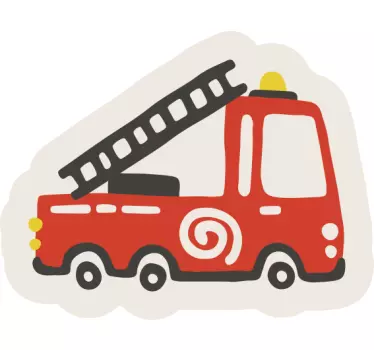 Naljepnica za djecu dizajn vatrogasnog vozila - TenStickers