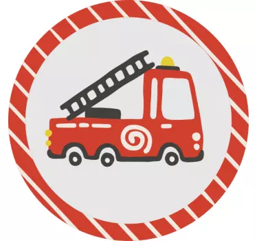 Naljepnica za djecu ilustracija vatrogasnog kamiona - TenStickers