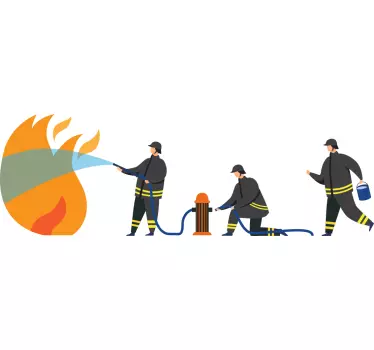 Zidne naljepnice muškarci vatrogasci dječja spavaća soba - TenStickers