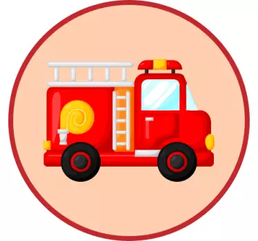 Naljepnica na zidu vatrogasac crveni vatrogasni auto dječja spava - TenStickers