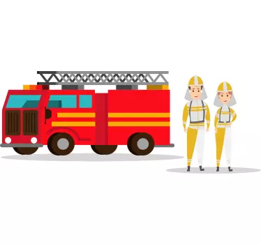 Naljepnica za djecu heroji vatrogasnih kamiona - TenStickers