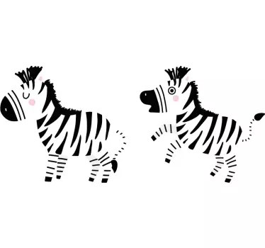 Naljepnica za djecu s veselim zebrinim likovima - TenStickers