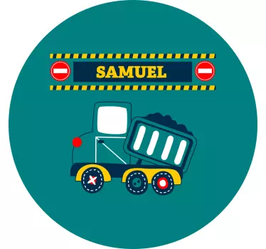 Naljepnica za djecu personalizacija s temom kamiona - TenStickers