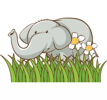 Slon u vrtu naljepnice za namještaj - TenStickers