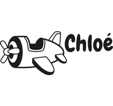 Naljepnica za djecu prilagođeno ime aviona - TenStickers