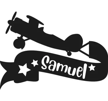 Personalizirani natpis avion ilustracija zidna umjetnost - TenStickers