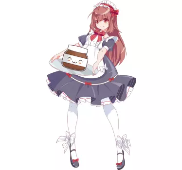 Anime djevojka sa zidnom naljepnicom iz crtića nutella - TenStickers