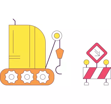 Naljepnica za djecu uzbuđenje građevinskih vozila - TenStickers