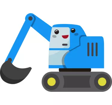 Naljepnica za djecu veseli lik bagera - TenStickers
