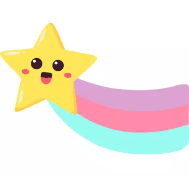 Naljepnica za djecu dizajn sretne zvijezde - TenStickers