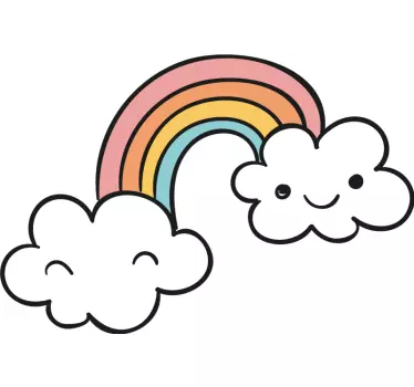 Naljepnica za djecu duge oblake s osmijehom - TenStickers