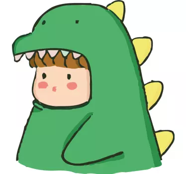 Naljepnica za djecu dječak u dinosaurusovoj odjeći - TenStickers
