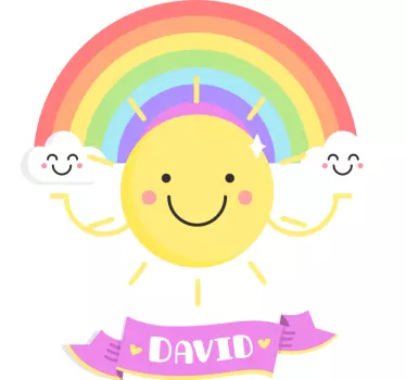 Naljepnica za djecu sretan sunčev emblem - TenStickers