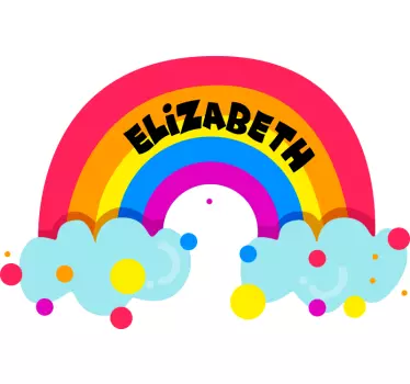 Naljepnica za djecu s imenom u duginim bojama - TenStickers