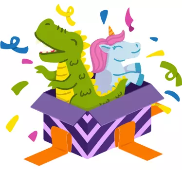 Naljepnica za djecu Šareni dinosaurus jednorog - TenStickers