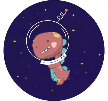 Naljepnica za djecu slatki svemirski dinosaur - TenStickers