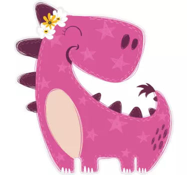 Naljepnica za djecu ružičasti dinosaur - TenStickers