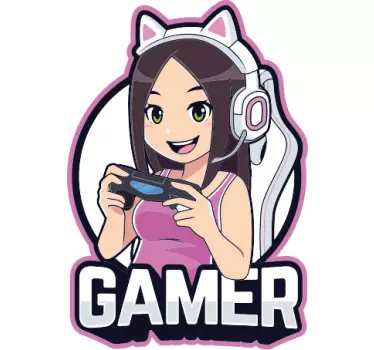Gamer anime girl ilustracija zidna umjetnost - TenStickers