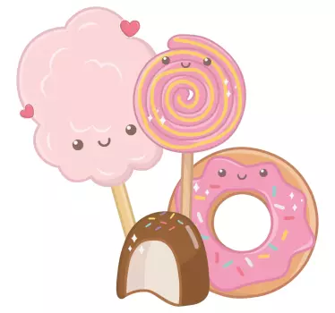 Anime slatkiši ilustracija zidna umjetnost - TenStickers