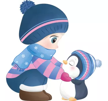 Naljepnica za djecu pinguin i dijete - TenStickers