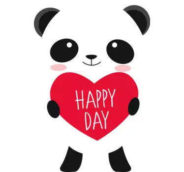 Anime panda za sretan dan ilustracija zidna umjetnost - TenStickers