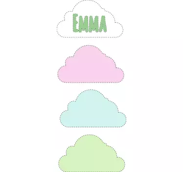 Naljepnice s oblacima s imenom baby - TenStickers