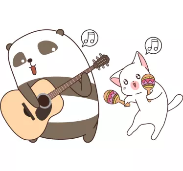Naljepnica za djecu s glazbenim pandama - TenStickers