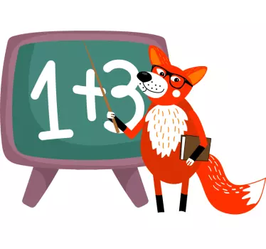Naljepnica za djecu veseli poučni lisac - TenStickers