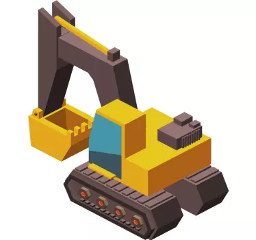 Bager 3d model naljepnica dječjih strojeva - TenStickers
