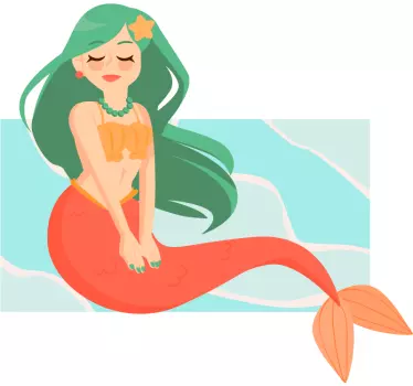 Naljepnica za djecu sirena s tekućom kosom - TenStickers