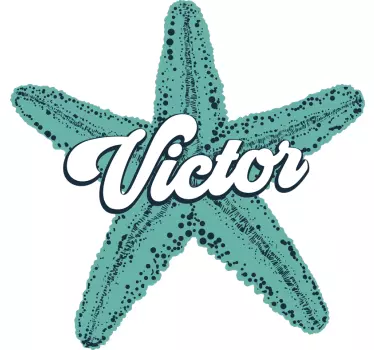 Naljepnica za djecu starfish s imenom po izboru - TenStickers