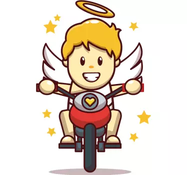 Naljepnica za djecu anđeo na motociklu - TenStickers