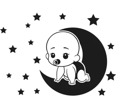 Naljepnica za djecu mjesec za puzanje - TenStickers