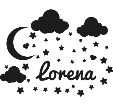 Naljepnica za djecu razigrana scena oblaka - TenStickers