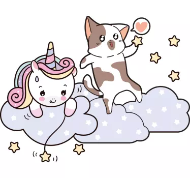 Naljepnica za djecu igra s veselim jednorozima - TenStickers