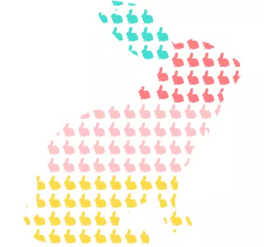 Naljepnica za djecu u obliku šarene zecice - TenStickers