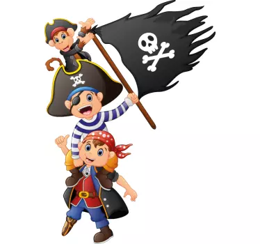 Naljepnica za djecu razigrana piratska posada - TenStickers