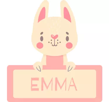 Naljepnica za djecu zeko s imenom - TenStickers