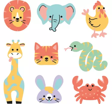 Naljepnica za djecu veseli likovi stvorenja - TenStickers