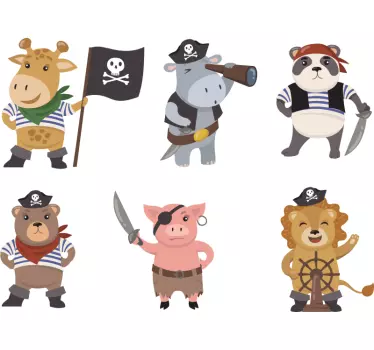 Naljepnica za djecu s likovima piratskih životinja - TenStickers