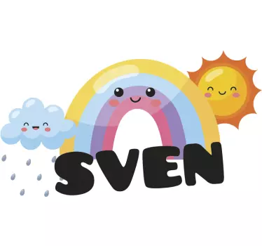 Naljepnica za djecu Čarobna scena s duškom duge - TenStickers