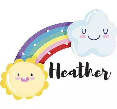 Naljepnica za djecu slatki duga i sunce - TenStickers