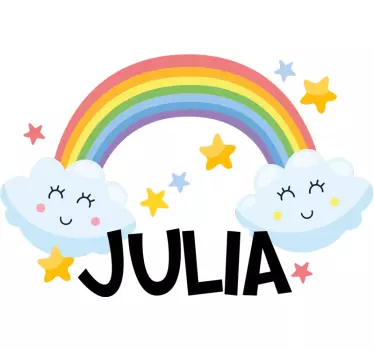 Duga sa zvijezdama veliki oblak ilustracija zidna umjetnost - TenStickers