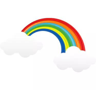 Naljepnica s duginom s oblacima djeca - TenStickers